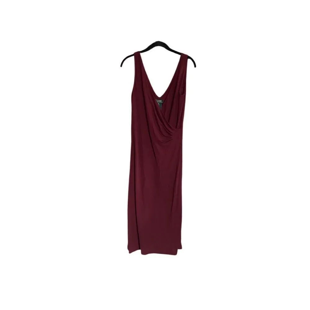 Lauren Ralph Lauren women’s burgundy faux wrap, dress size medium